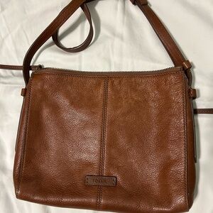Fossil Tan Leather Shoulder Bag